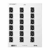 Zwart-wit Spotty Design. Etiket (Full Sheet)