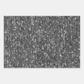 Zwart-wit sprankelt faux glitter inpakpapier vel (Voorkant 3)