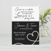 Zwart-wit sprookje Trouwen Save the Date Kaart (Staand voorkant)