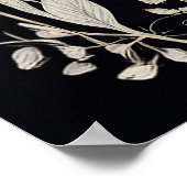 Zwart-wit sprookjesachtige kasteelillustratie poster (Hoek)