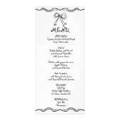 Zwart-wit squiggle boog bruiloft menukaart reclamekaart (Voorkant)