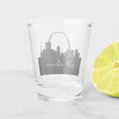 Zwart-wit St. Louis Silhouet Shot Glas (Achterkant)