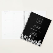 Zwart wit stad skyline modern business logo 2025 planner (Display)