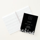 Zwart wit stadsprofiel modern bedrijfslogo notitieboek (Binnen)