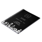 Zwart wit stadsprofiel modern zakelijk logo notitieboek (Linkerzijde)