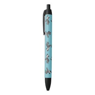 Zwart-wit Staffordshire Bull Terrier-patroon Zwarte Inkt Pen