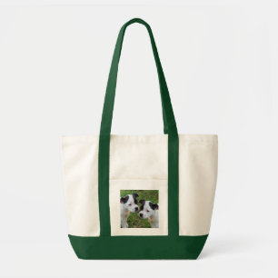 Zwart Wit Staffy Puppies, Impulse Canvas tas