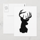 Zwart-wit Stag Head Briefkaart (Voorkant / Achterkant)