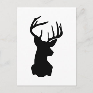 Zwart-wit Stag Head Briefkaart
