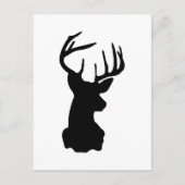 Zwart-wit Stag Head Briefkaart (Voorkant)