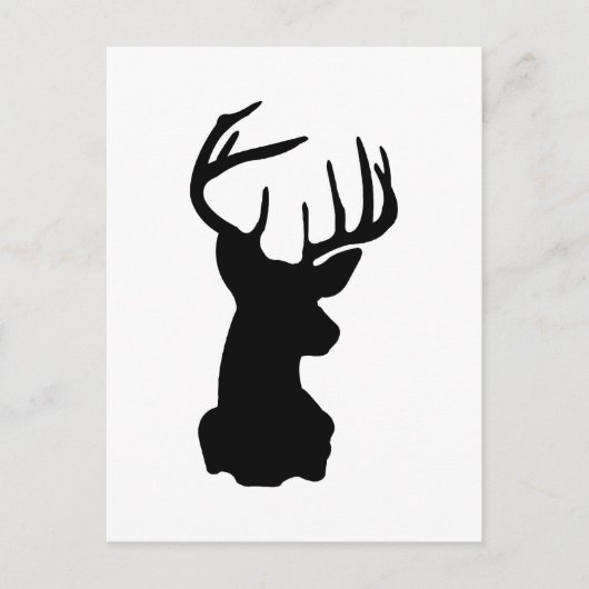 Zwart-wit Stag Head Briefkaart (Voorkant)