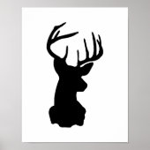 Zwart-wit Stag Head Poster (Voorkant)