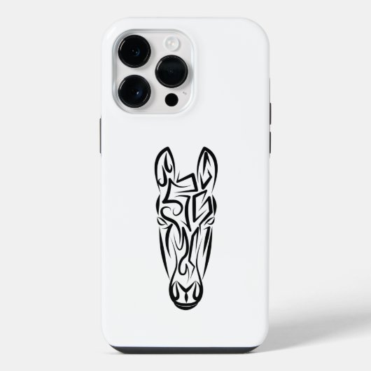 Zwart-wit stam paard iPhone hoesje (Achterkant)