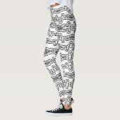 Zwart-wit stammenpatroon leggings (Links)