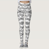 Zwart-wit stammenpatroon leggings (Voorkant)