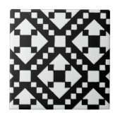 Zwart-wit stammenpatroon tegeltje (Voorkant)