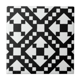 Zwart-wit stammenpatroon tegeltje