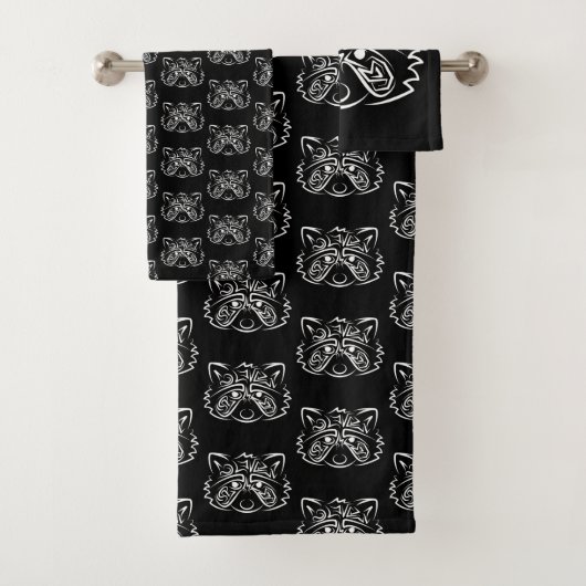 Zwart-wit stammenras bad handdoek (Insitu)