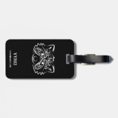 Zwart-wit stammenras bagagelabel (Achterkant horizontaal)