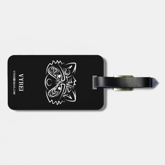 Zwart-wit stammenras bagagelabel (Achterkant horizontaal)