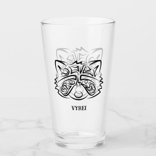 Zwart-wit stammenras glas (Voorkant)