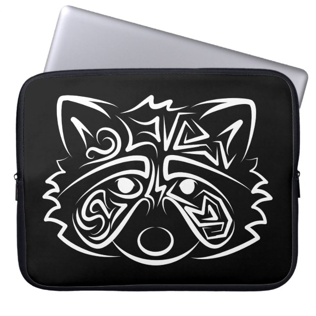 Zwart-wit stammenras laptop sleeve (Voorkant)