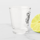 Zwart-wit stammenras shot glas (Links)