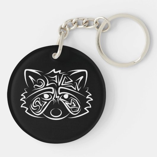 Zwart-wit stammenras sleutelhanger (Achterkant)