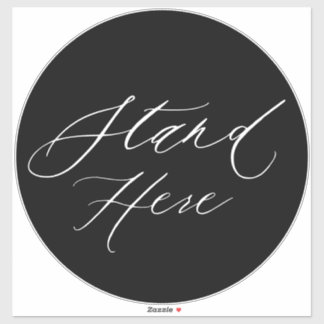 Zwart & Wit Stand Hier 6 Voeten Grote Verdieping M Sticker