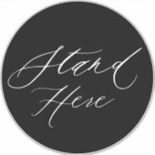 Zwart & Wit Stand Hier 6 Voeten Grote Verdieping M Sticker (Voorkant)