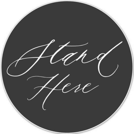 Zwart & Wit Stand Hier 6 Voeten Grote Verdieping M Sticker (Voorkant)