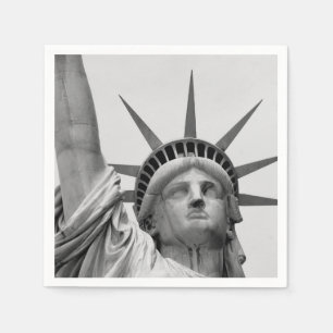 Zwart-wit standbeeld van de vrijheid New York Servet