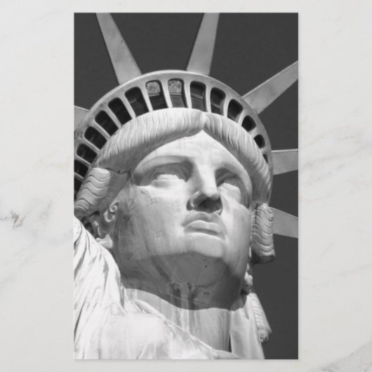 Zwart-wit standbeeld van Liberty Briefpapier (Voorkant)