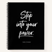 Zwart Wit Stap in uw macht custom Notitieboek (Voorkant)