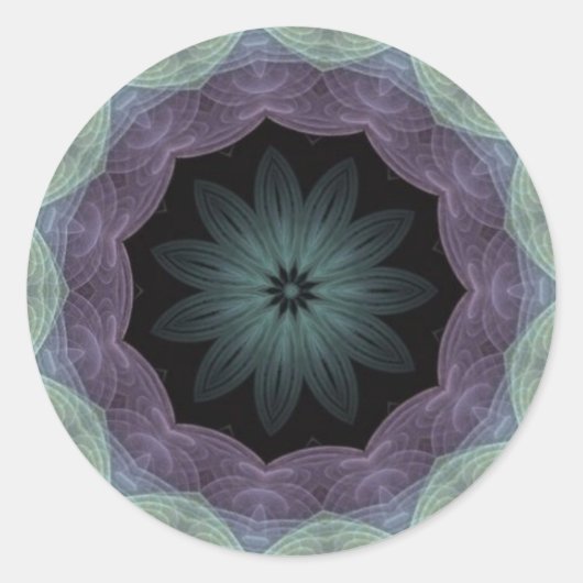 Zwart Wit Star Flower Sacred Geometry Sticker (Voorkant)
