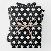 Zwart-wit Star-patroon Inpakpapier Vel (In situ)