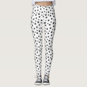 Zwart-wit Star-patroon Leggings (Voorkant)