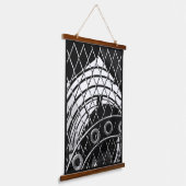 Zwart-wit Steampunk Abstracte Geometrische Foto Hangend Wandkleed (Gebogen)