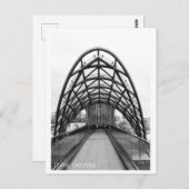 Zwart-wit stedelijk briefkaart - Brug in Georgië (Voorkant / Achterkant)