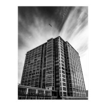 Zwart-wit Stedelijke Moderne Architectuur Muurkuns