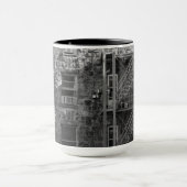 Zwart-wit steenarchitectuur mok (Midden)