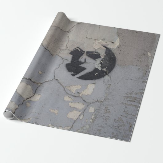 Zwart-wit steenfragment cadeaupapier (Uitgerold)