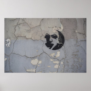 Zwart-wit steenfragment poster