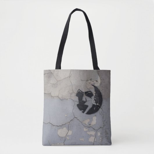 Zwart-wit steenfragment tote bag (Voorkant)