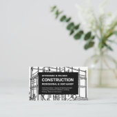 Zwart-wit steigerconstructie visitekaartje (Staand voorkant)