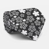Zwart-wit ster & sneeuwvlok Abstract patroon Stropdas (Opgerold)