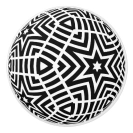 Zwart-wit sterren deurknop kastenknop keramische knop