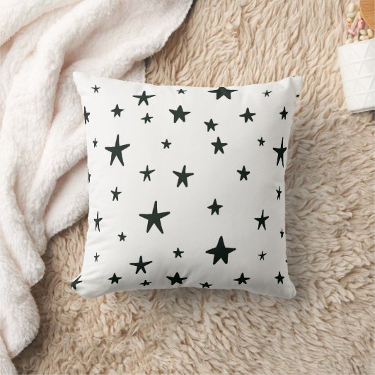 Zwart-wit sterren kussen (Deken)