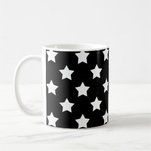 Zwart wit sterren patroon decoratief koffiemok