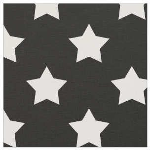Zwart Wit Sterren Patroon Decoratief Textiel Stof